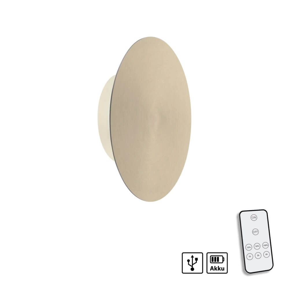 Design wall lamp Akku Puntua Ø 18cm brass Paul Neuhaus 4012248372494