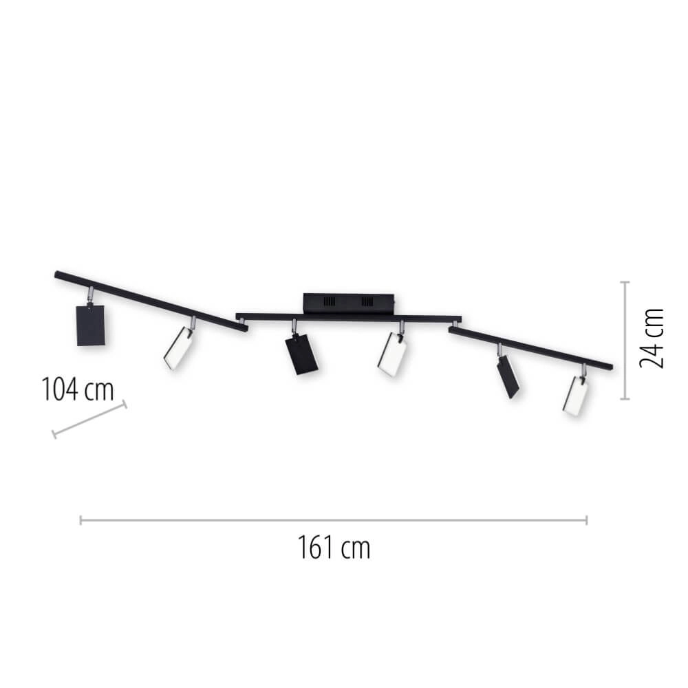 Ceiling lamp Pure Mira 6-light black Paul Neuhaus 4012248359464