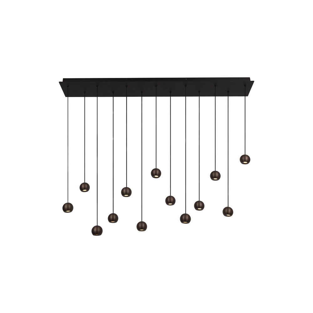 Design pendant lamp Montana 13-light coffee brown