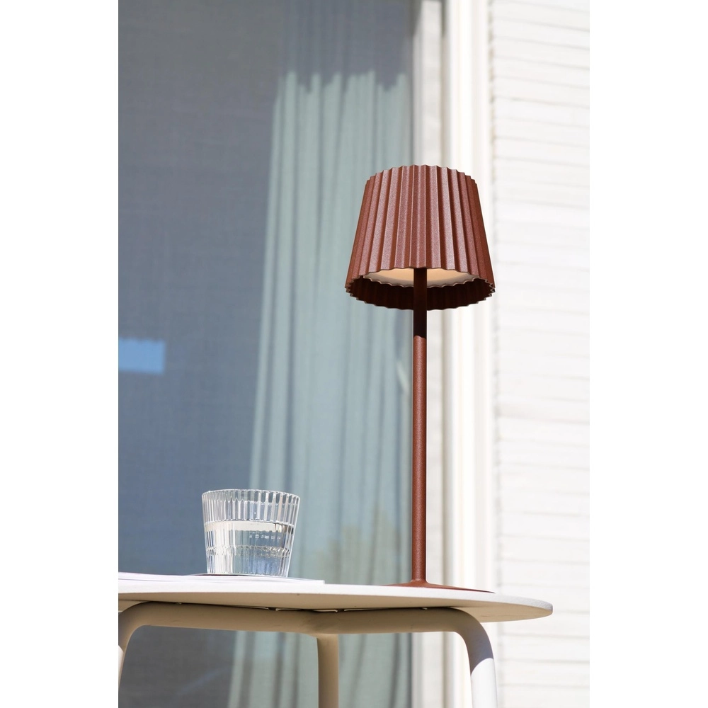 Rechargeable table lamp Justine Rust brown with charging station Lucide 5411212272195