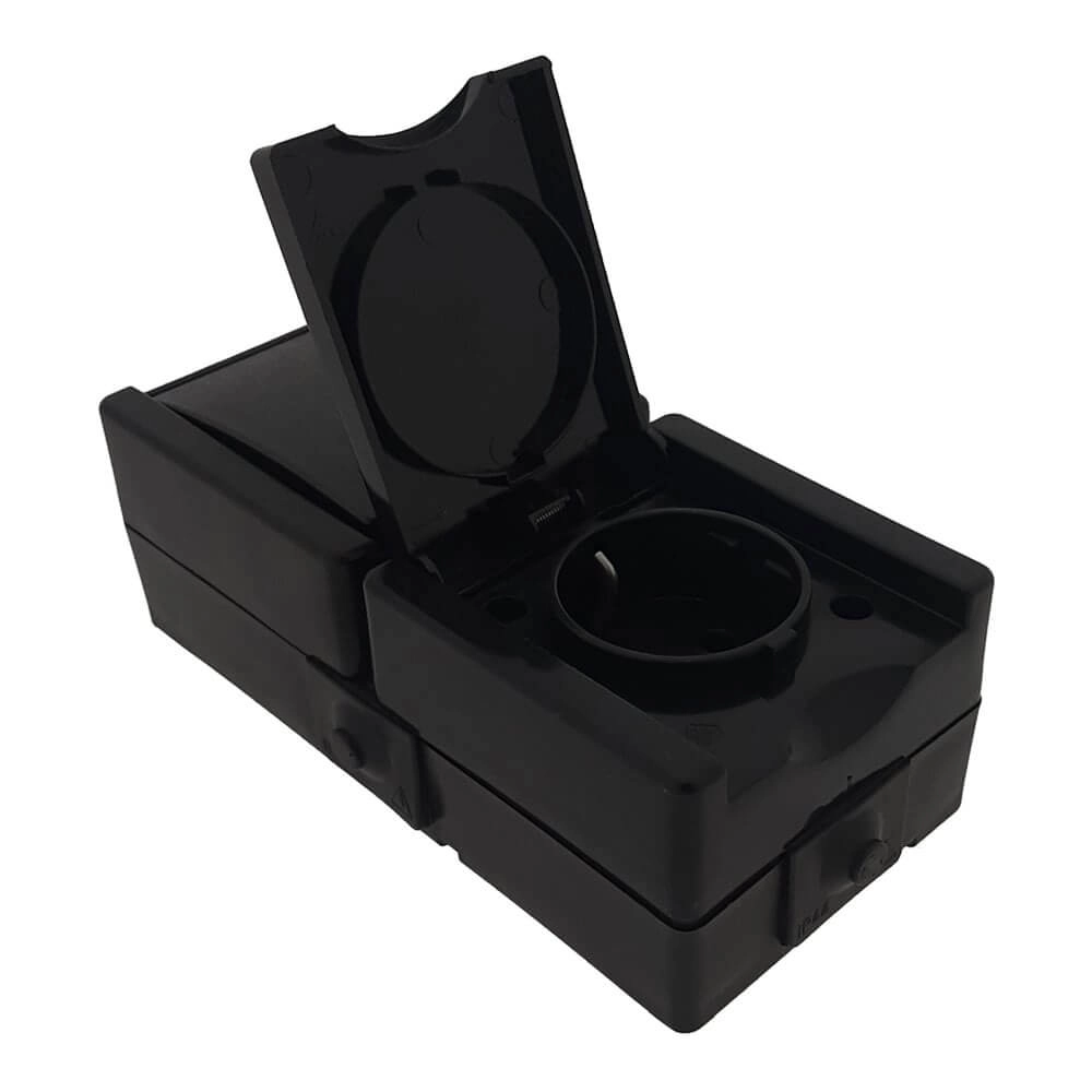 Socket and switch ProAQA black Lyora 4008224658942