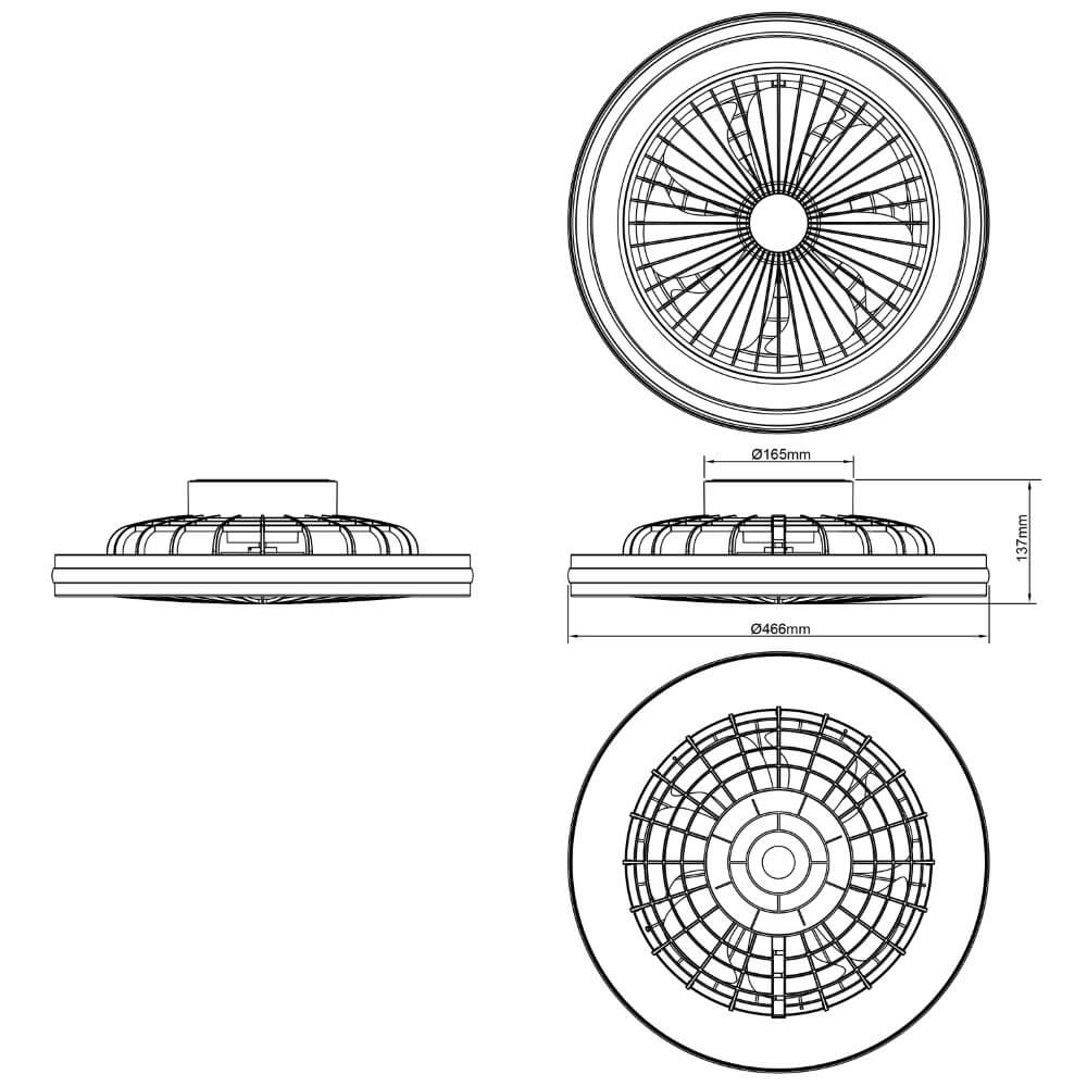 Ceiling fan Palmero with RGB function Brilliant 4004353425189