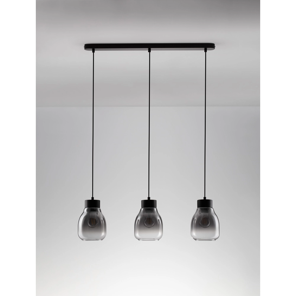 Pendant lamp Blacu 3-light black straight Lyora 5212017447494