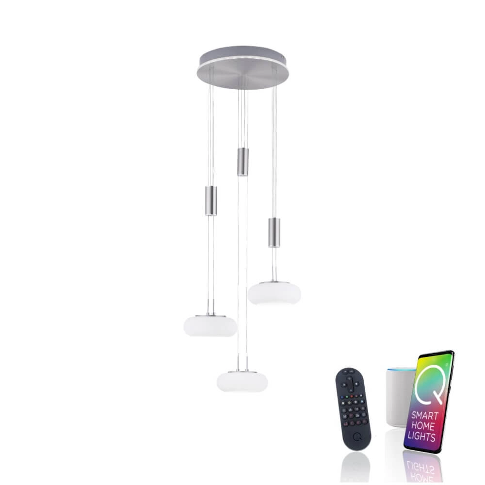 3-light pendant lamp Q-Etienne metal round Paul Neuhaus 4012248350447