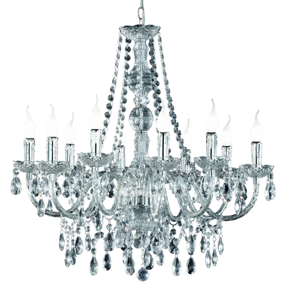 Chandelier Luster Crystal 77cm 10-light with crystal Trio 4017807138825