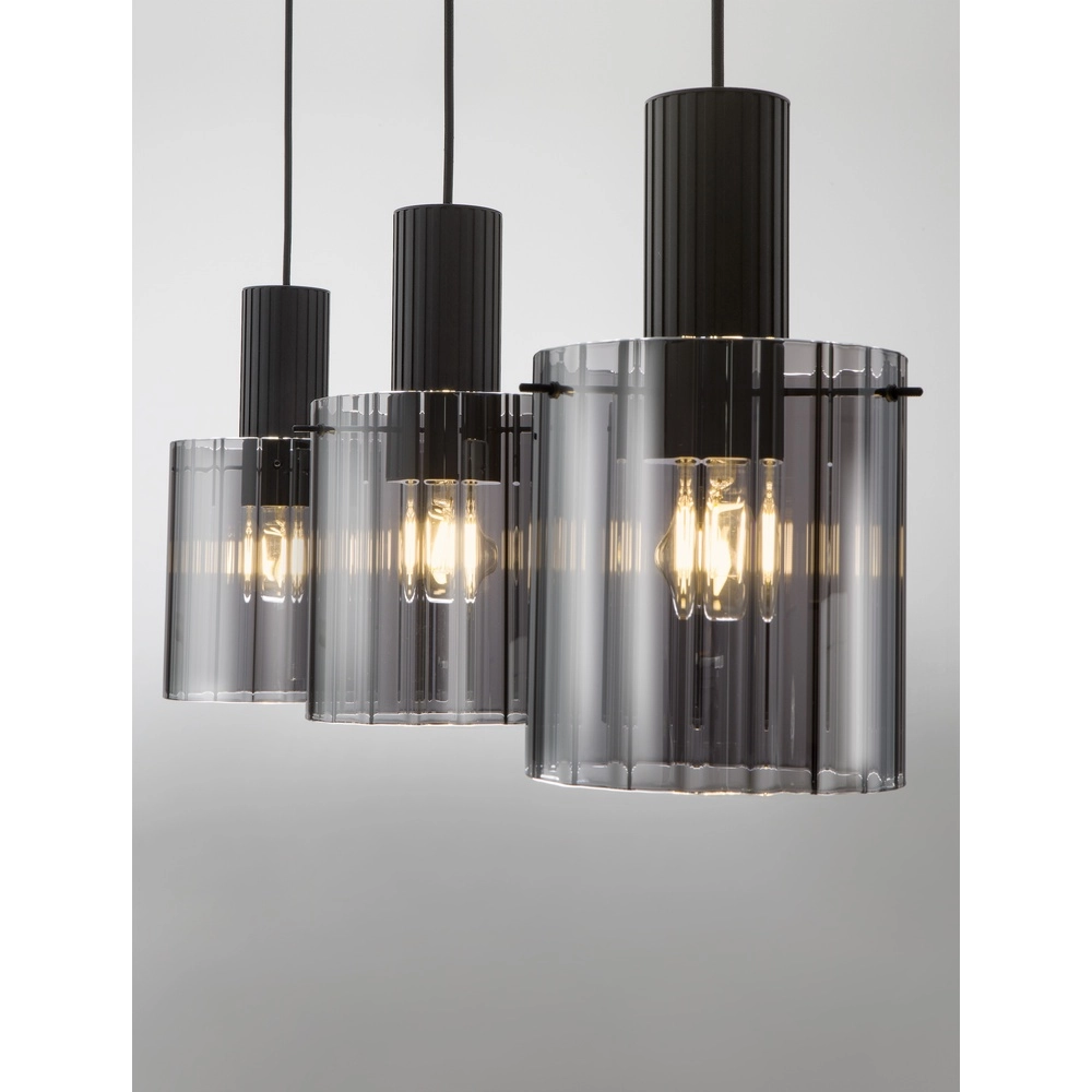 Design pendant lamp Mirbi 3-light black straight Lyora 5212017468444