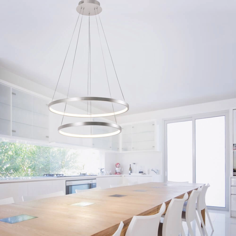 Round pendant lamp Circle silver Just Light 4043689960445
