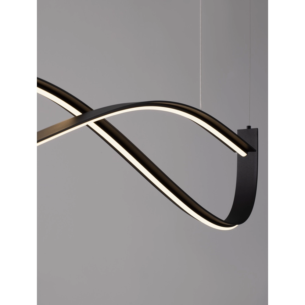 Pendant lamp Brio with curl black Lyora 5212017479846