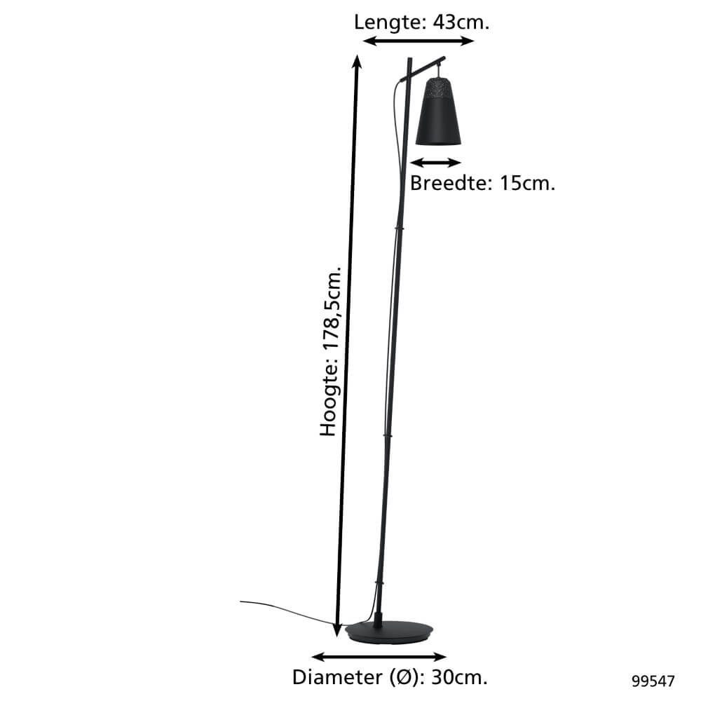 Floor lamp Canterras black Eglo 9002759995478