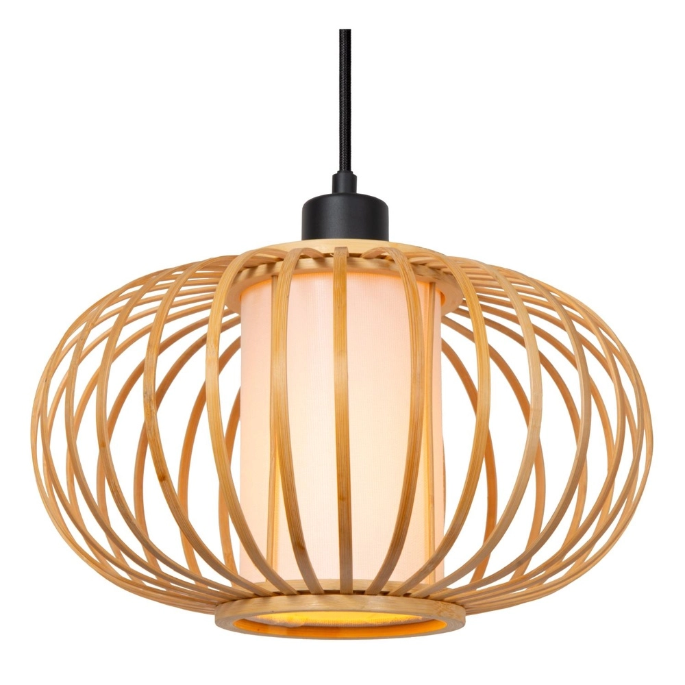 Pendant lamp Thuline 3-light wood look Lucide 5411212051790