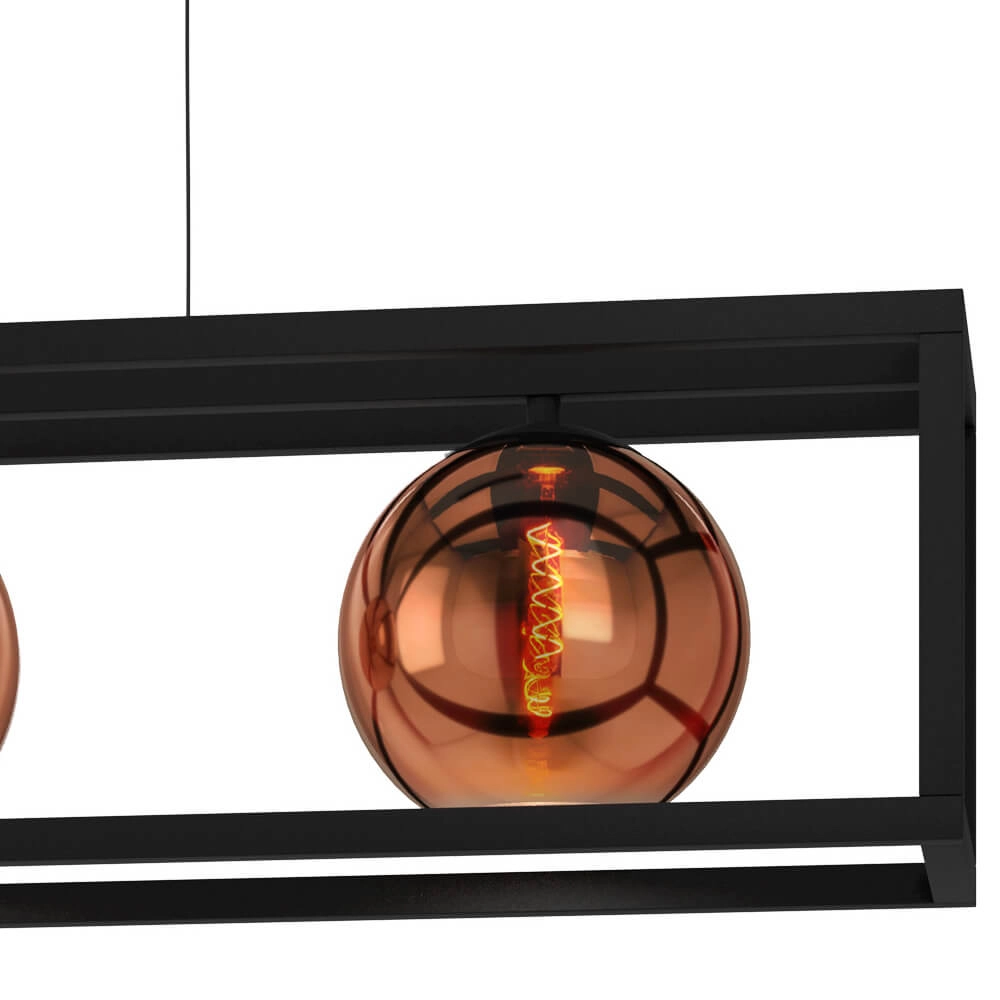 Dining room hanging lamp Cordoba with red copper glass Stars of Light 9008606221448