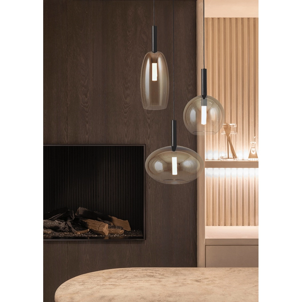 3L vide pendant lamp Lido with gold-fading glass Masterlight 8718121335353