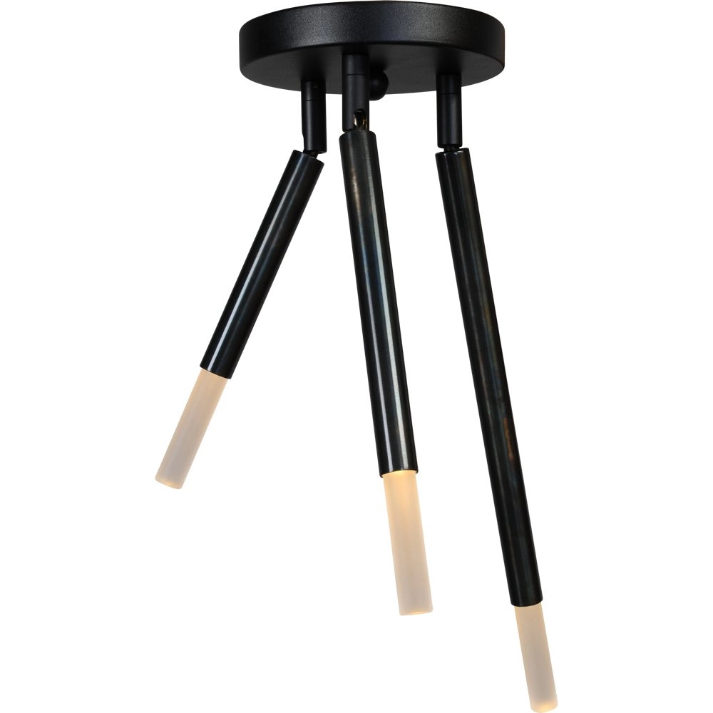 Black ceiling lamp Flute with 3 adjustable arms