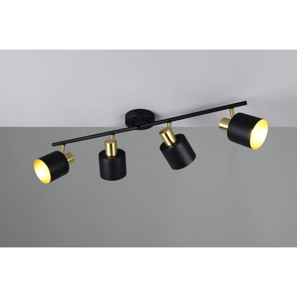 Ceiling lamp Eva 4-light black with gold Trio 4017807654677