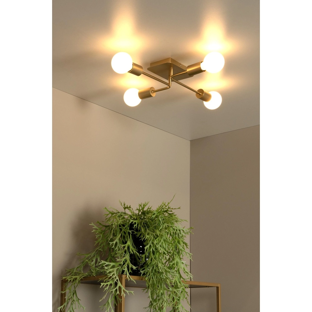 Ceiling lamp Lester 4-light gold Lucide 5411212211736