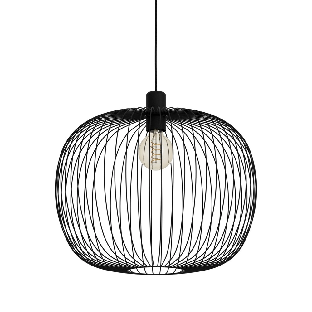 Wire pendant lamp Lodods black Ø 45cm
