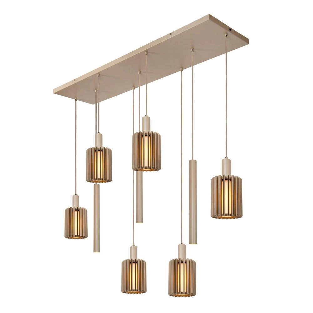 9-light pendant lamp Lambres taupe Lucide 5411212452993
