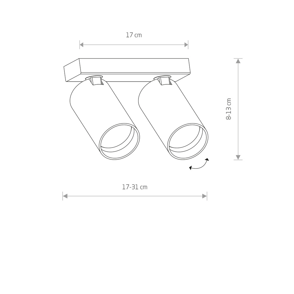 Double surface-mounted spot Mono sand brown Lyora 5903139125369