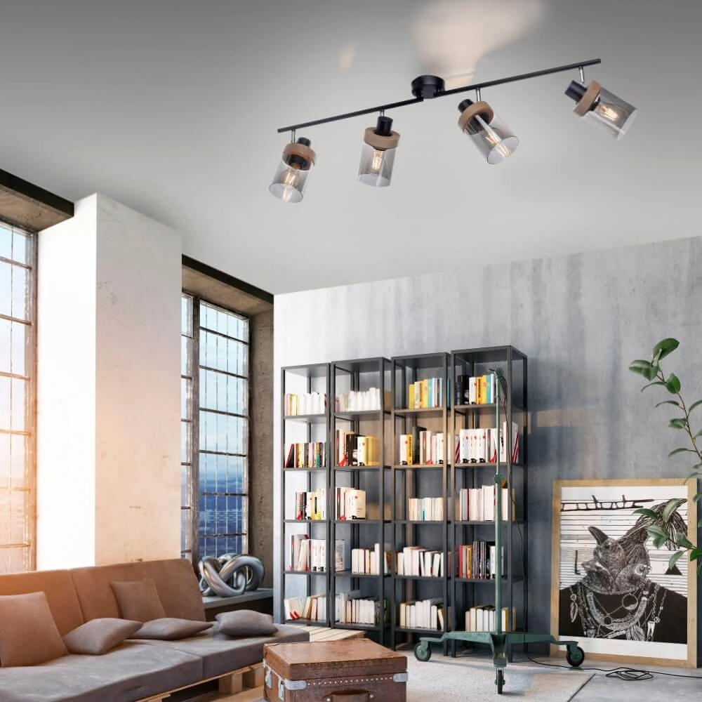 Ceiling lamp Pasqual 4-light black Just Light 4043689986124