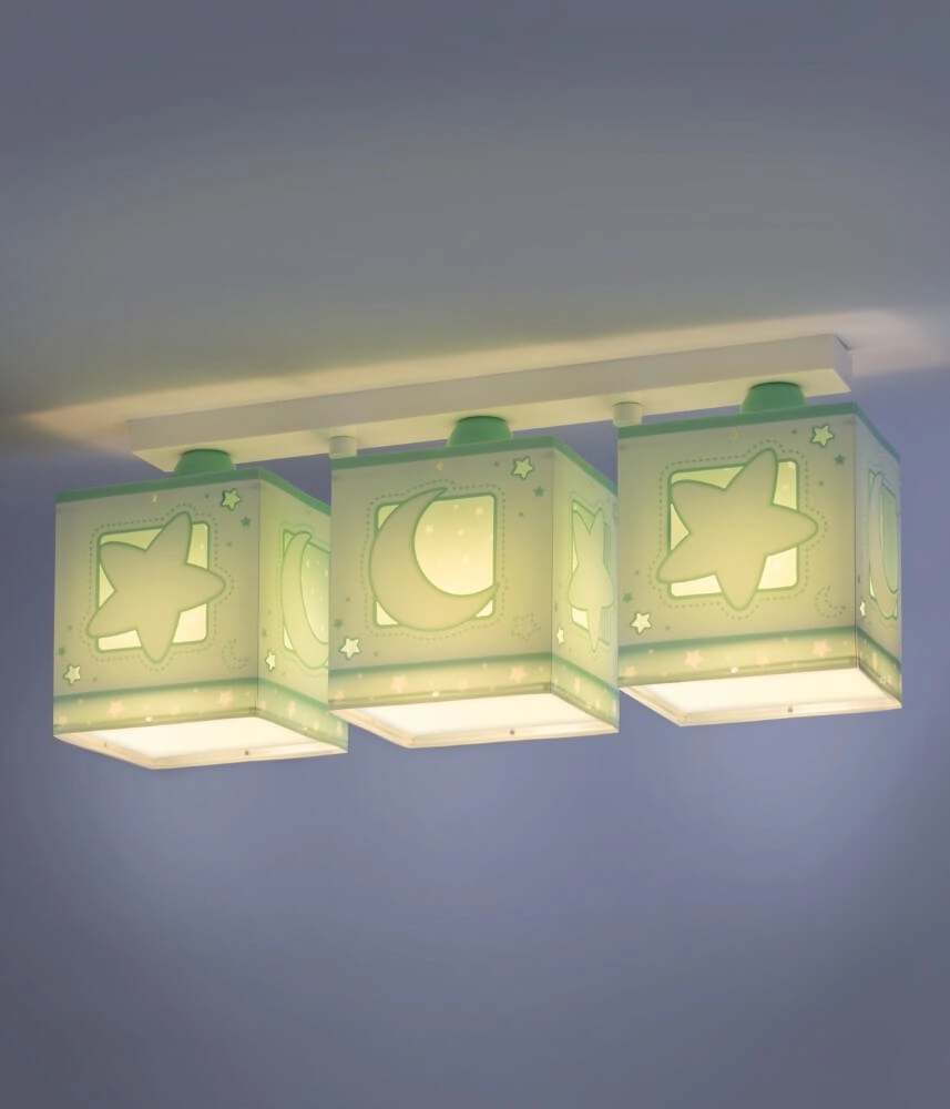 Children's room ceiling lamp Moonlight 3-light turquoise Dalber 8420406000404