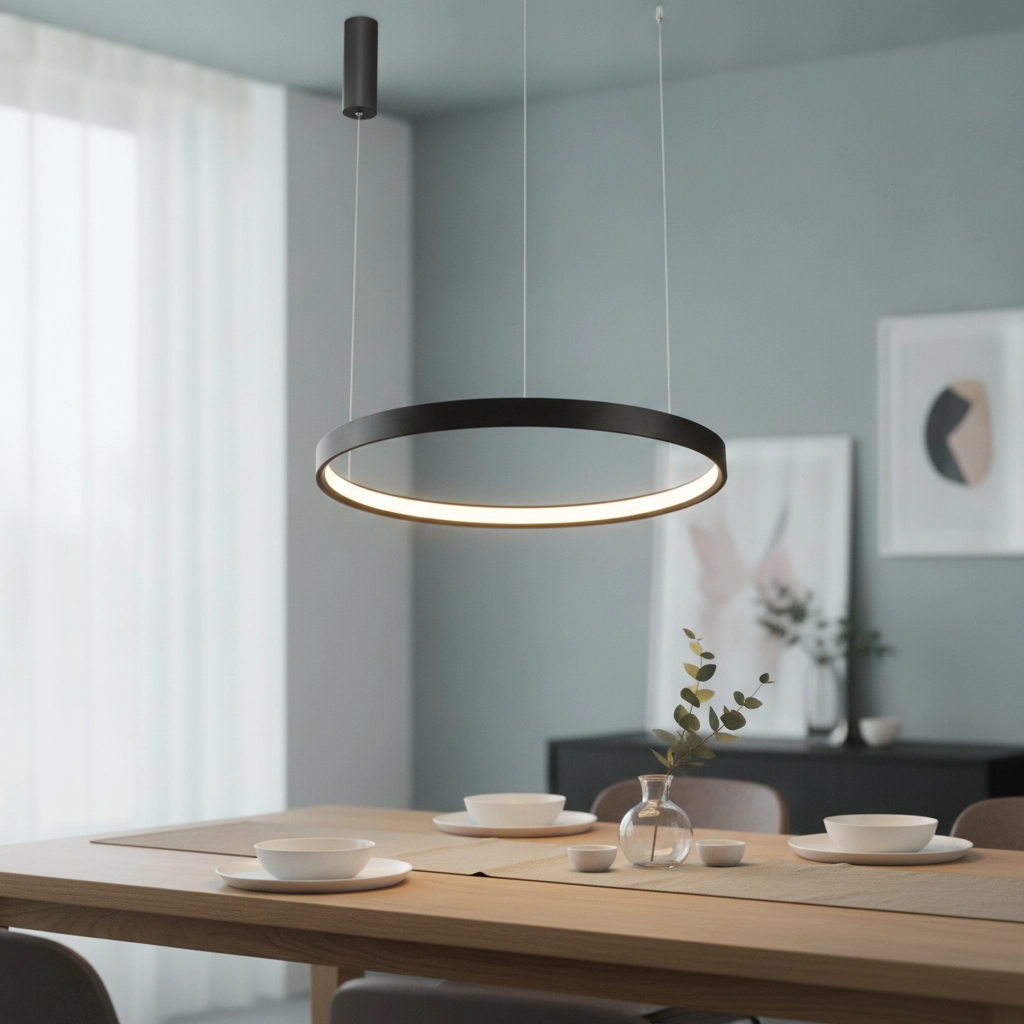 Sleek pendant lamp Perrine Ø 60cm coffee brown