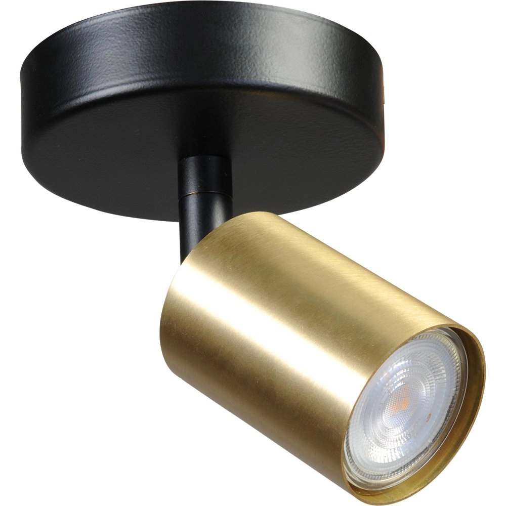 Ceiling lamp black Bounce with golden spot