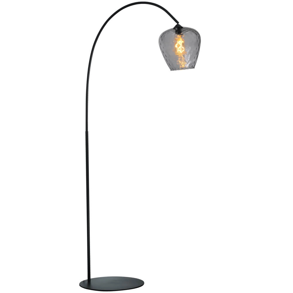 Arc lamp Porto Diamond smoke glass - Ø 21cm
