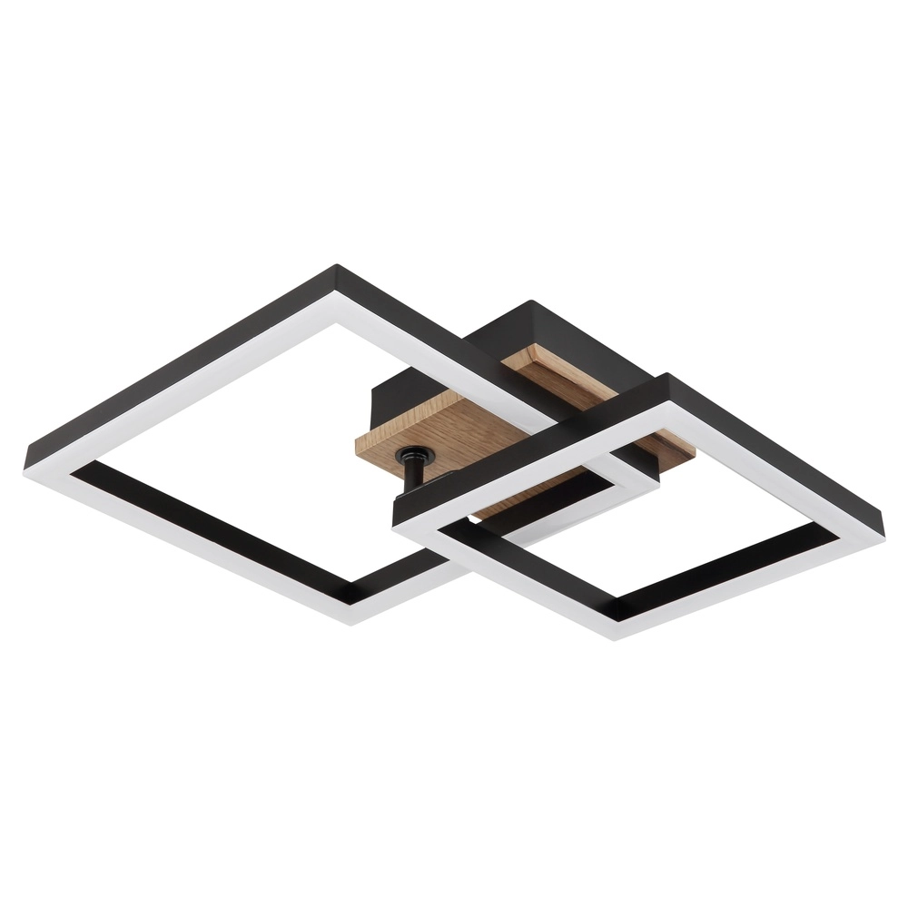 Ceiling lamp Bard black with wood Globo 9007371455188