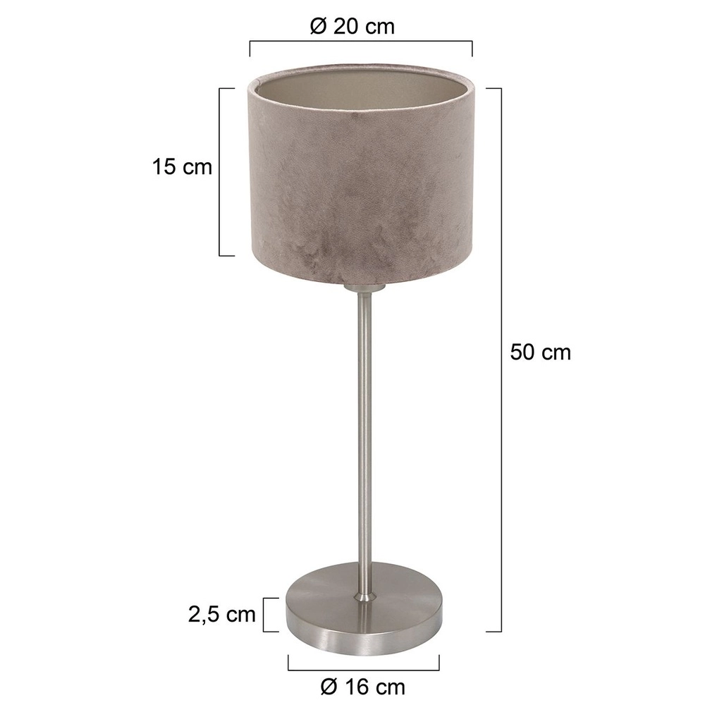 Table lamp Noor with grey hood Steinhauer 8712746182064