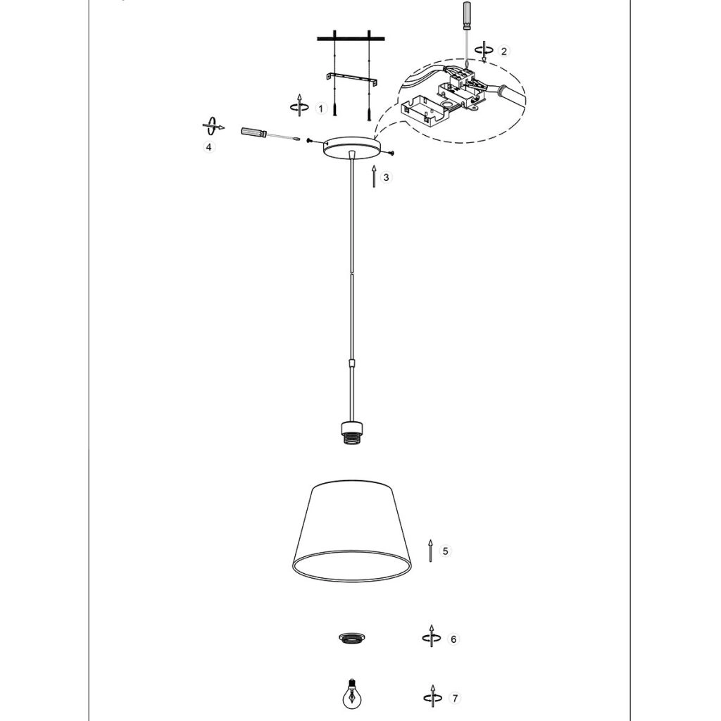 Pendant lamp Vela Lino with cream shade Ø60cm Steinhauer 8712746182798