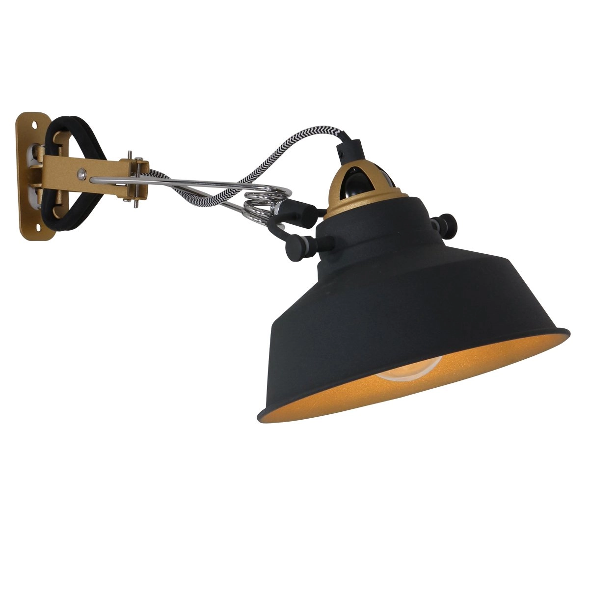Wall lamp Mexlite black with gold