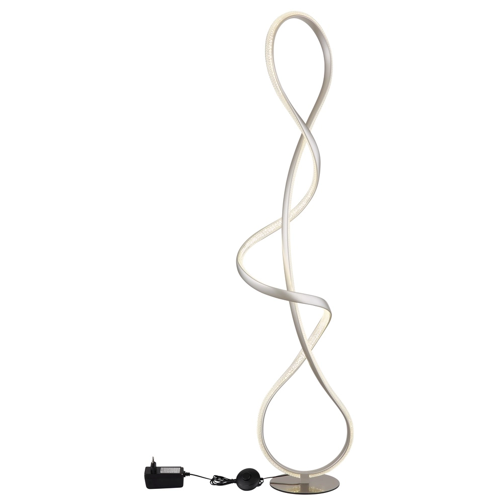 Nickel Floor Lamp Swirl Modern Globo 9007371509331