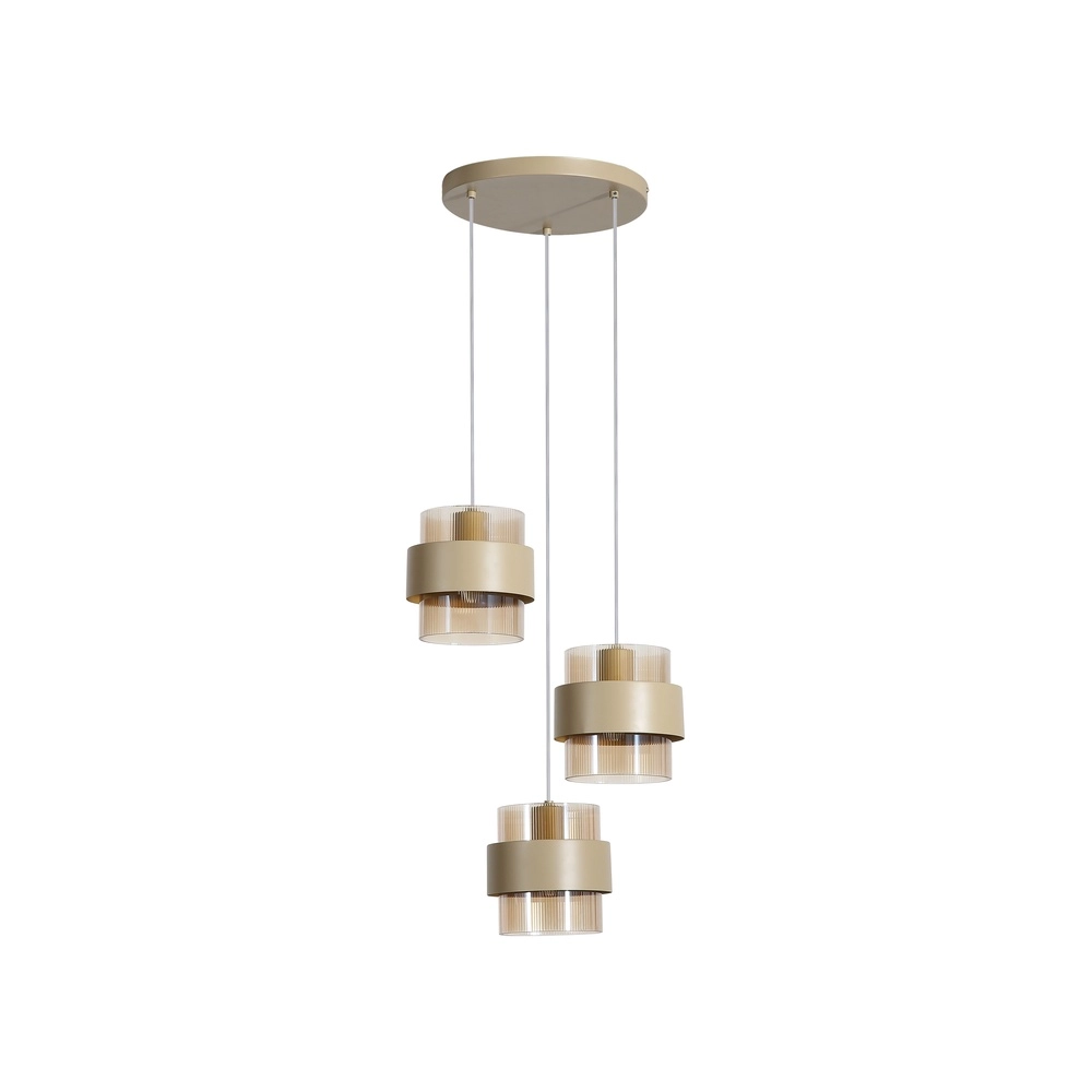 Pendant lamp Royal 3-light sand brown