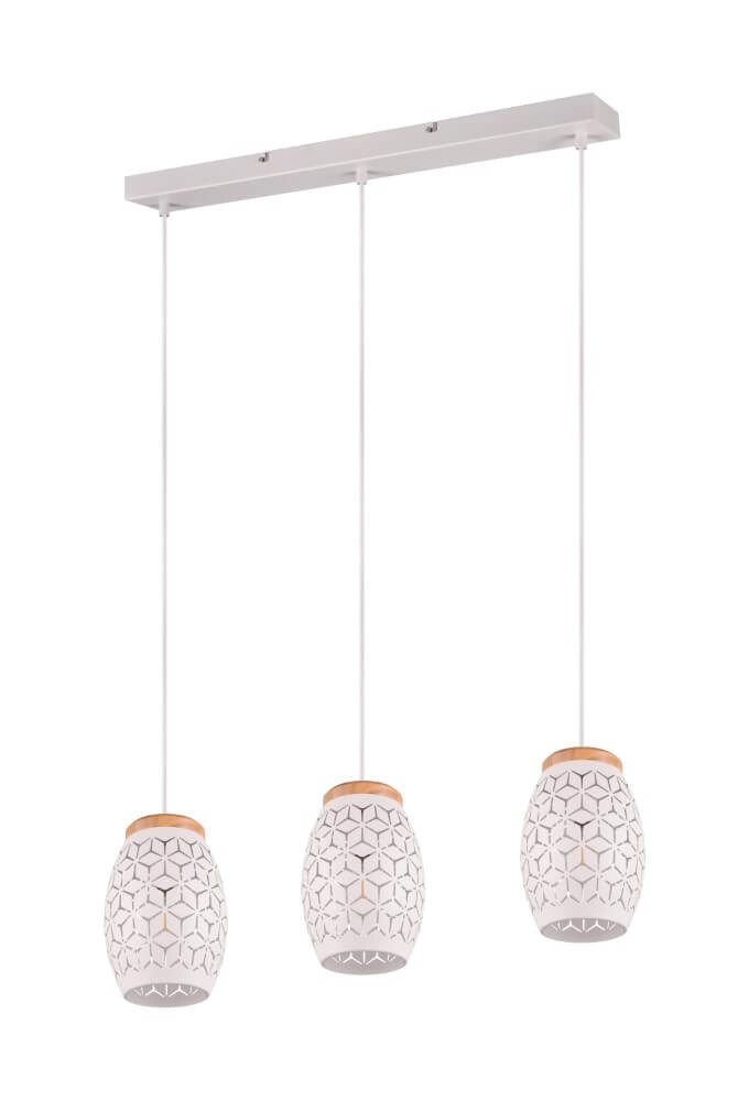White pendant lamp Bidar 3-light