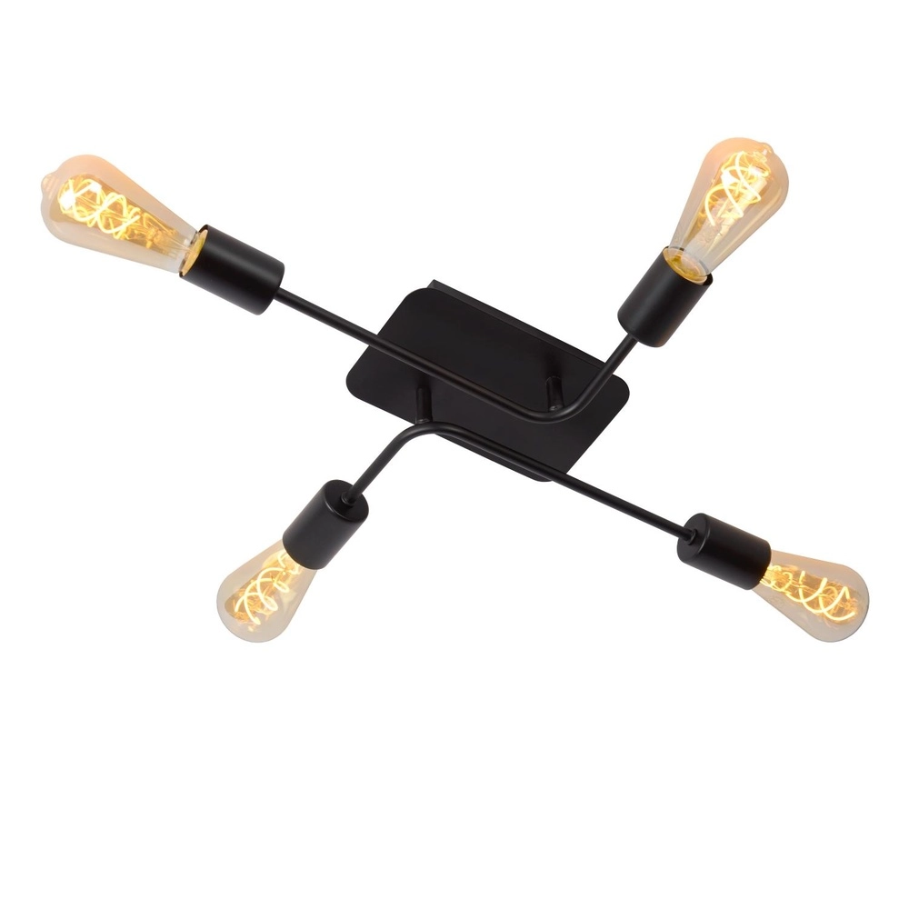 Ceiling lamp Lester 4-light black Lucide 5411212211026