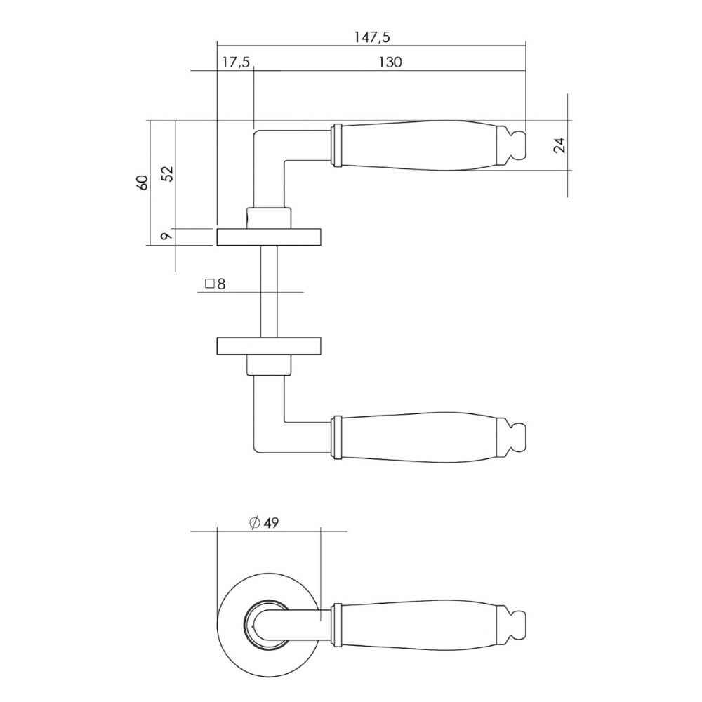 Door handle Courgette on rosette chrome Intersteel 8714186489208