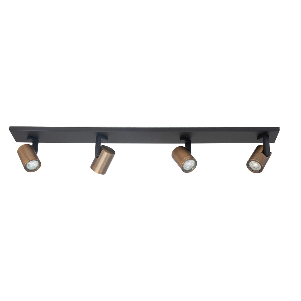 Surface-mounted spot Halo black with copper bronze 4-lights