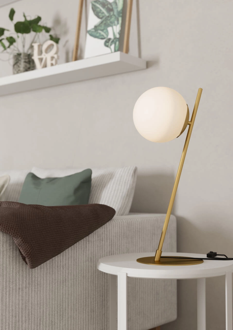 Table lamp Rondo 4 gold with white sphere Eglo 9008606274444
