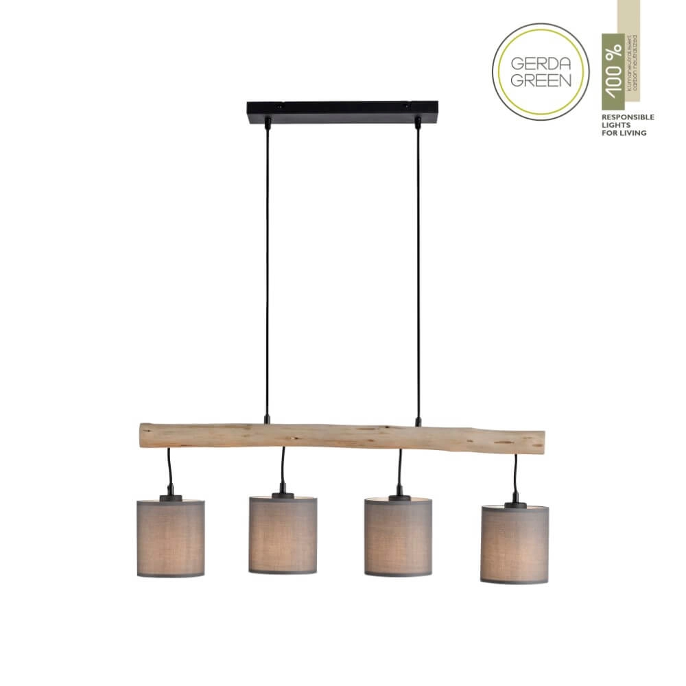 Country Pendant Lamp Green Tribu Taupe Just Light 4043689995171