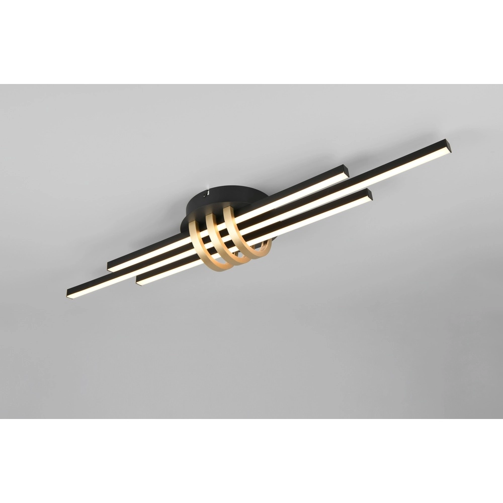 Ceiling lamp Cinto Design black with gold Trio 4017807612493