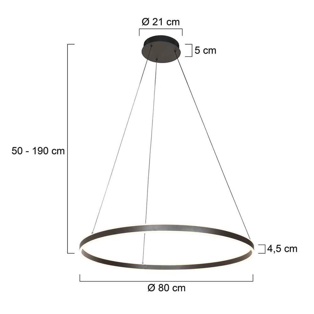 Design pendant lamp Ringlux black Ø 80cm Steinhauer 8712746171570