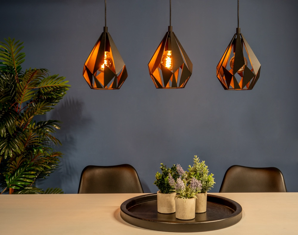 Black pendant lamp Carlton 5 3-light Eglo 9002759437015