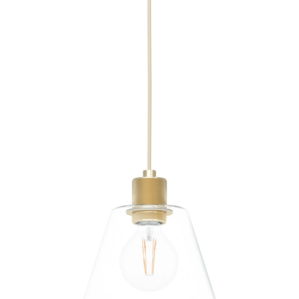 Glass hanging lamp Copley gold with glass