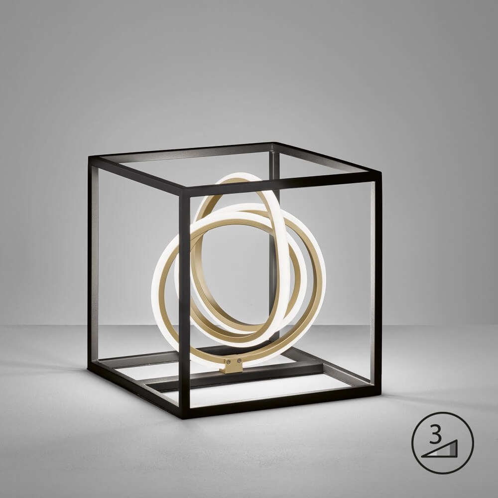 Designer table lamp Gisi black with gold Fischer & Honsel 4003694504133