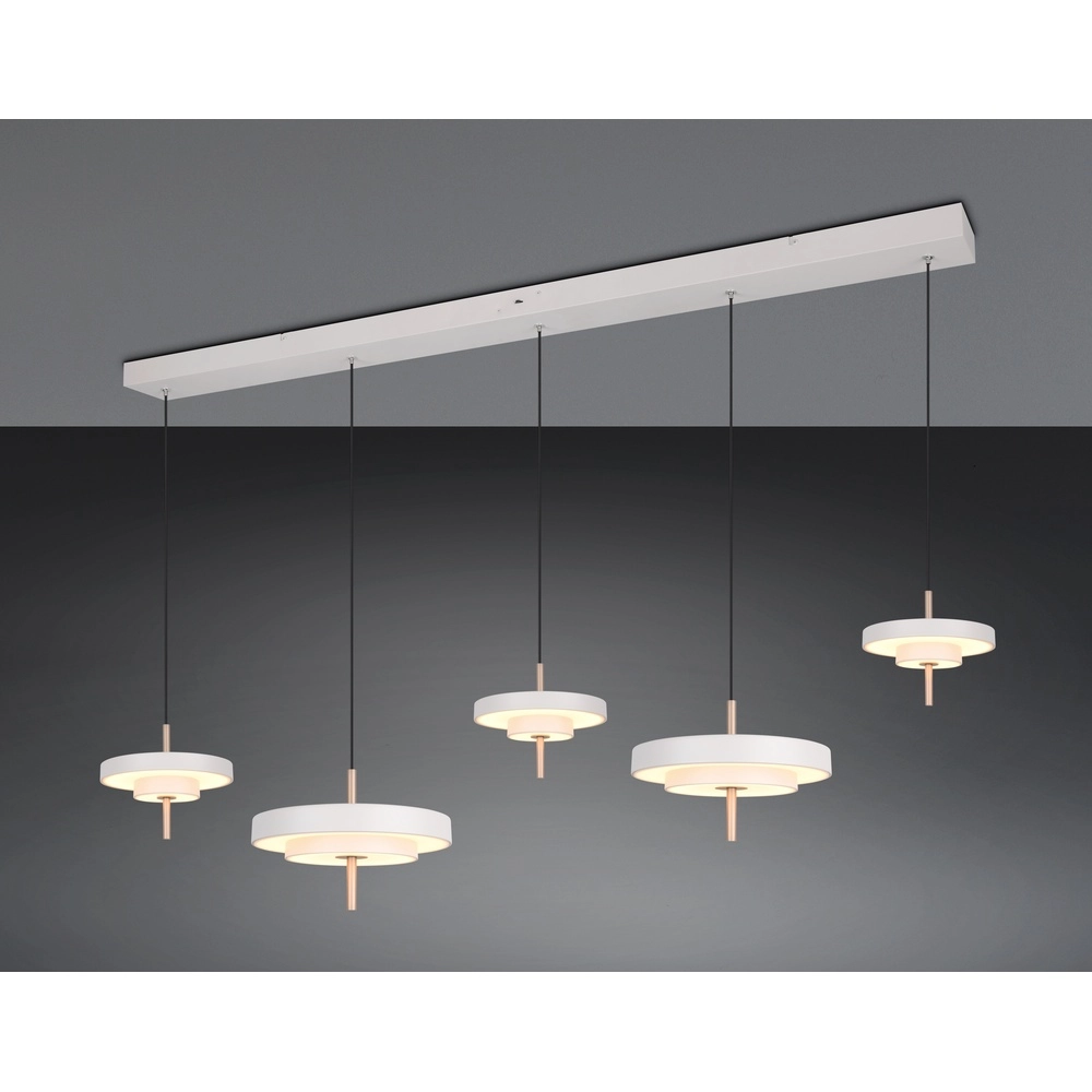 5-light pendant lamp Keaton white