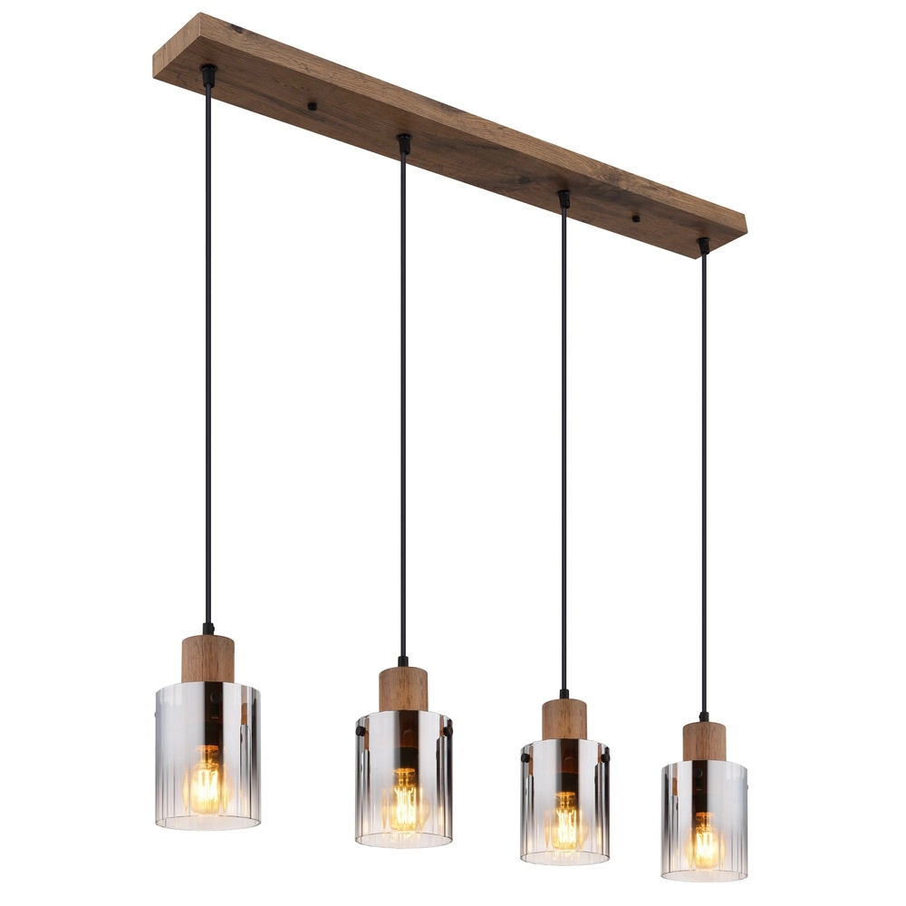 Pendant lamp Underwood wood 4-light
