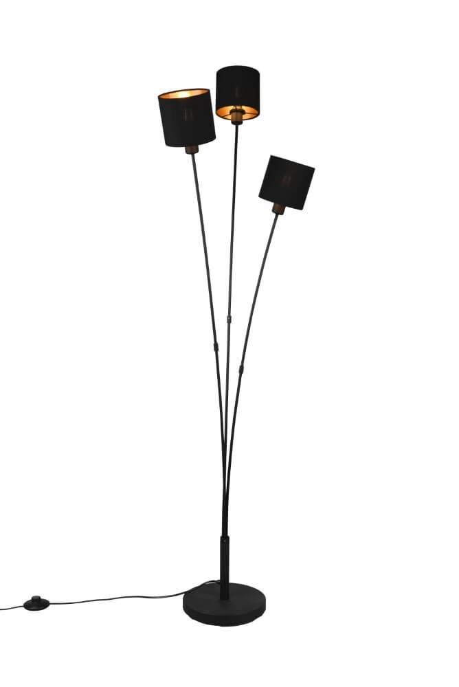 Floor lamp Tommy 3-light black Trio 4017807507553