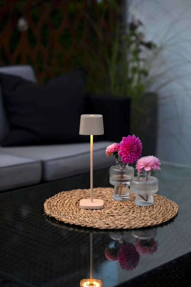 Rechargeable table lamp Capri mini sand brown KonstSmide 7318307829334