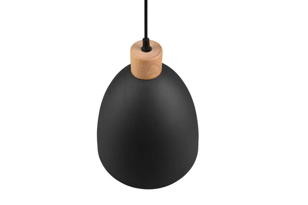 Hanging lamp Jagger black with wood brown Trio 4017807503197