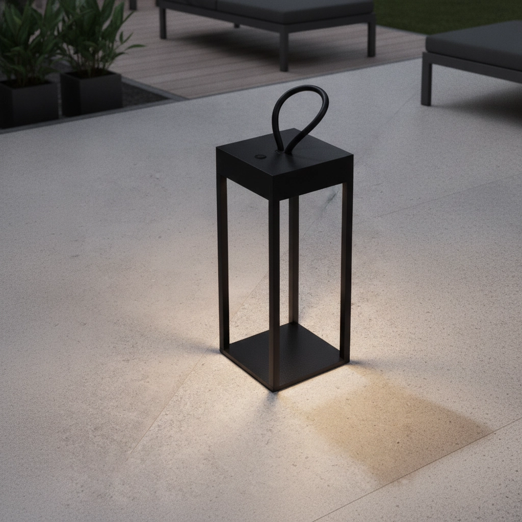 Black table lamp Lucia Rechargeable